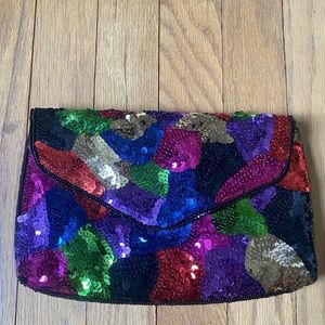 J. Reneé Multicolored Sequin Clutch/Purse